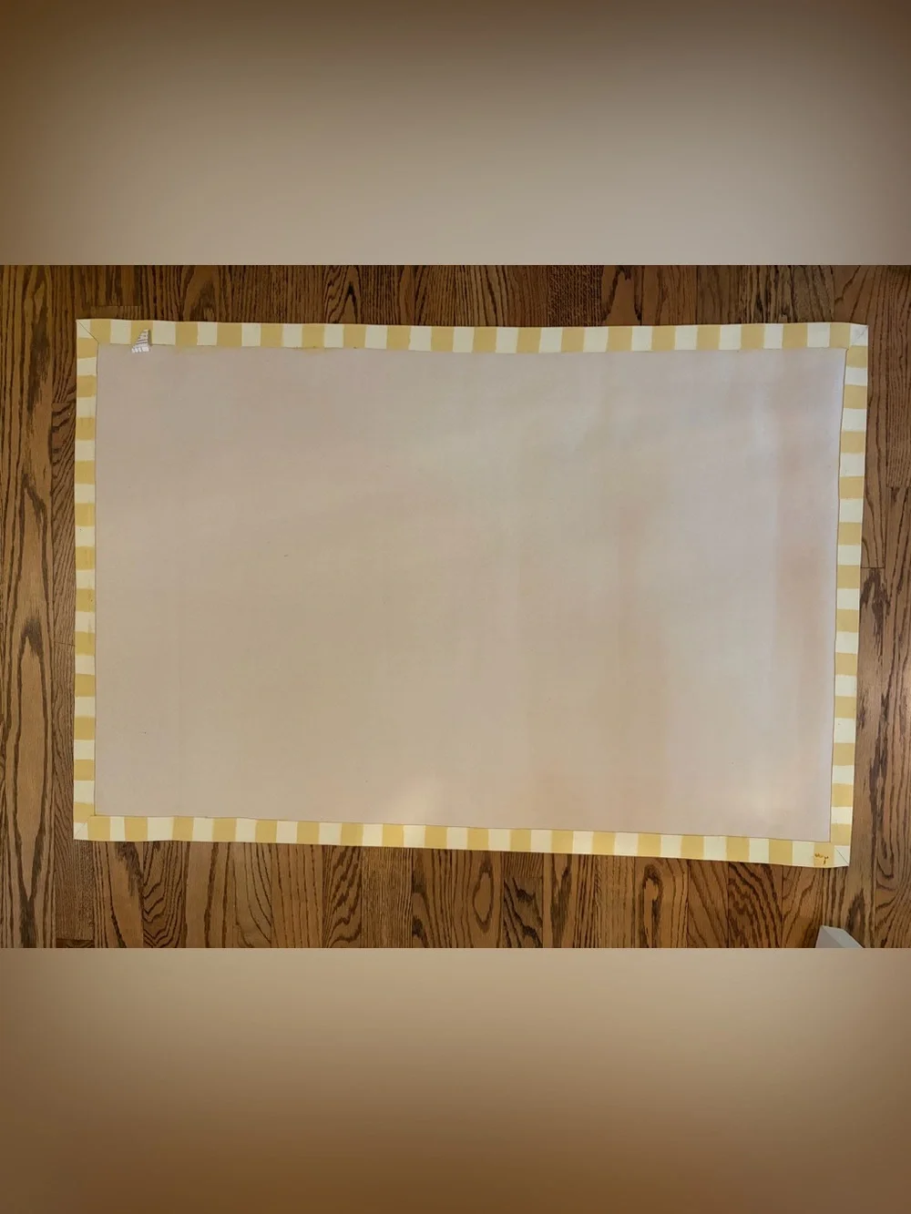 Cotton Floor Cloth With Sunflowers and Yellow & White Gingham Border
